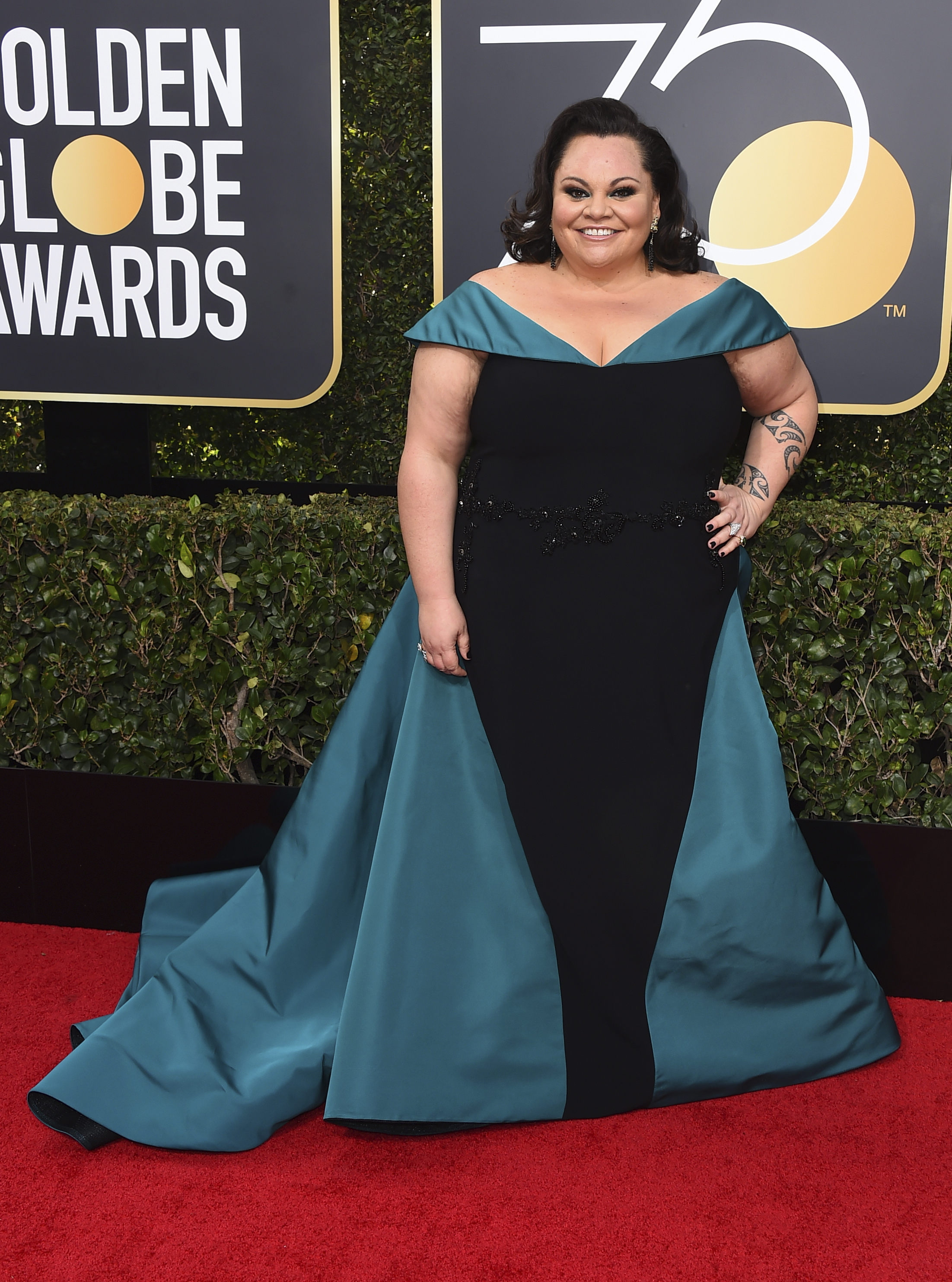 <div class="meta image-caption"><div class="origin-logo origin-image ap"><span>AP</span></div><span class="caption-text">Keala Settle arrives at the 75th annual Golden Globe Awards at the Beverly Hilton Hotel on Sunday, Jan. 7, 2018, in Beverly Hills, Calif. (Jordan Strauss&#47;Invision&#47;AP)</span></div>