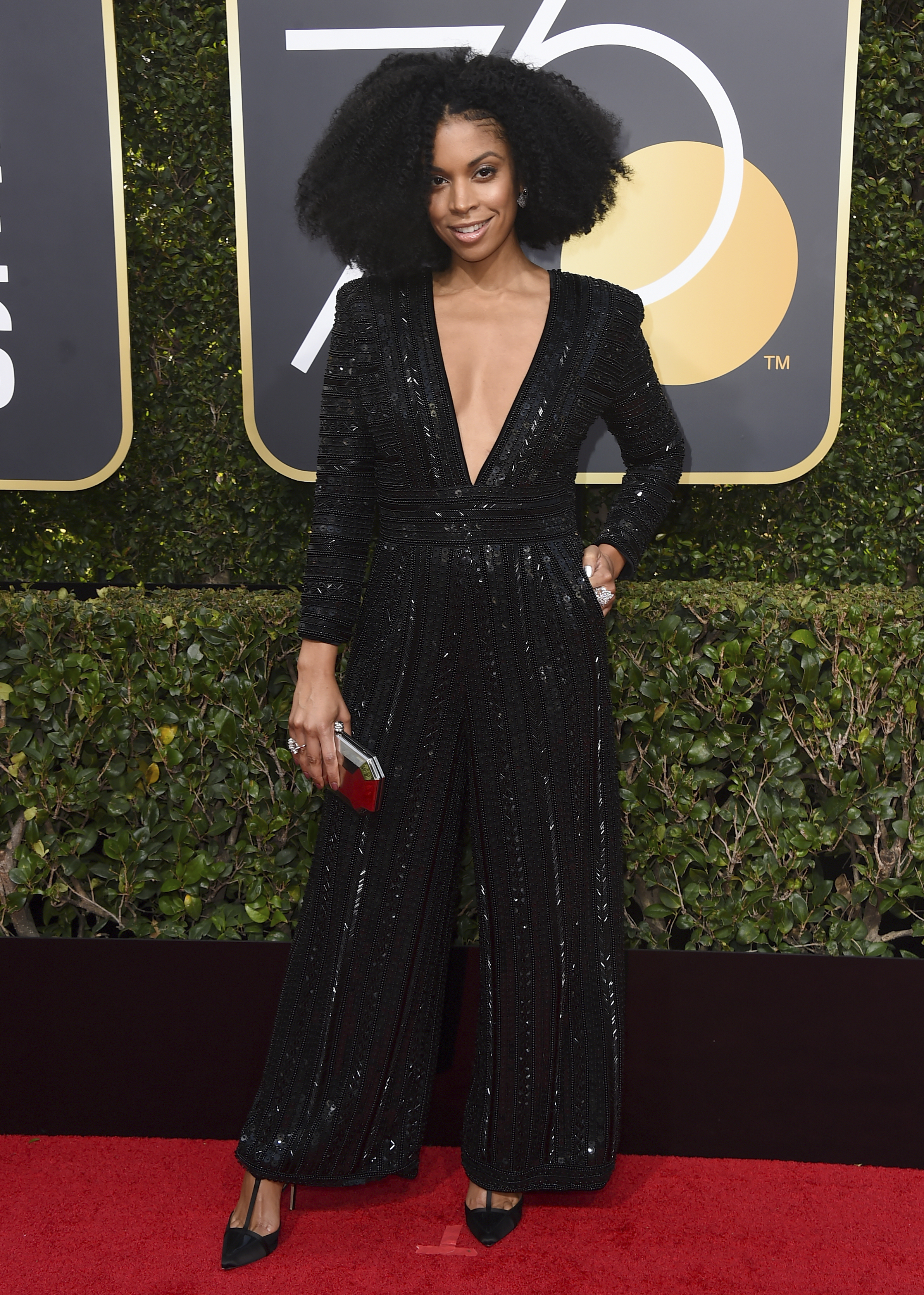 <div class="meta image-caption"><div class="origin-logo origin-image ap"><span>AP</span></div><span class="caption-text">Susan Kelechi Watson arrives at the 75th annual Golden Globe Awards at the Beverly Hilton Hotel on Sunday, Jan. 7, 2018, in Beverly Hills, Calif. (Jordan Strauss&#47;Invision&#47;AP)</span></div>