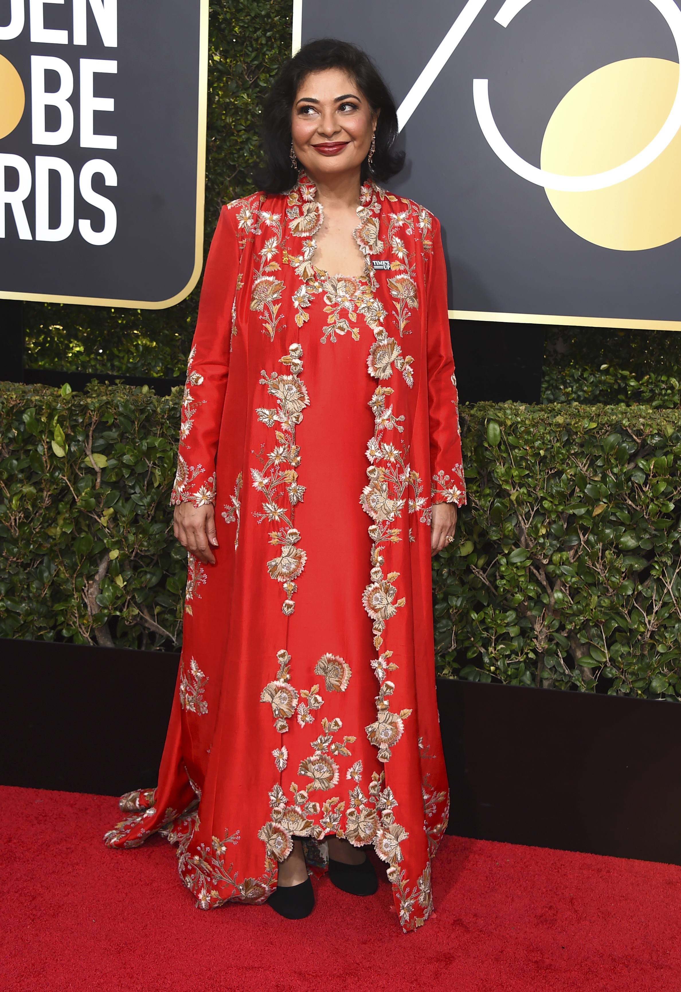 <div class="meta image-caption"><div class="origin-logo origin-image ap"><span>AP</span></div><span class="caption-text">HFPA President Meher Tatna arrives at the 75th annual Golden Globe Awards at the Beverly Hilton Hotel on Sunday, Jan. 7, 2018, in Beverly Hills, Calif. (Jordan Strauss&#47;Invision&#47;AP)</span></div>
