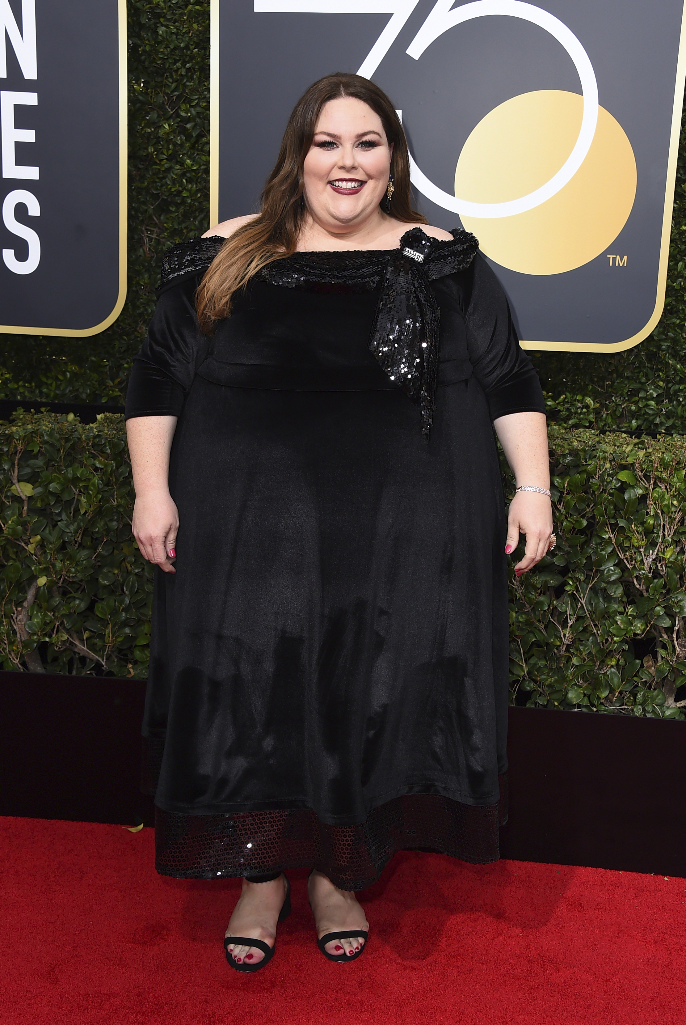 <div class="meta image-caption"><div class="origin-logo origin-image ap"><span>AP</span></div><span class="caption-text">Chrissy Metz arrives at the 75th annual Golden Globe Awards at the Beverly Hilton Hotel on Sunday, Jan. 7, 2018, in Beverly Hills, Calif. (Jordan Strauss&#47;Invision&#47;AP)</span></div>