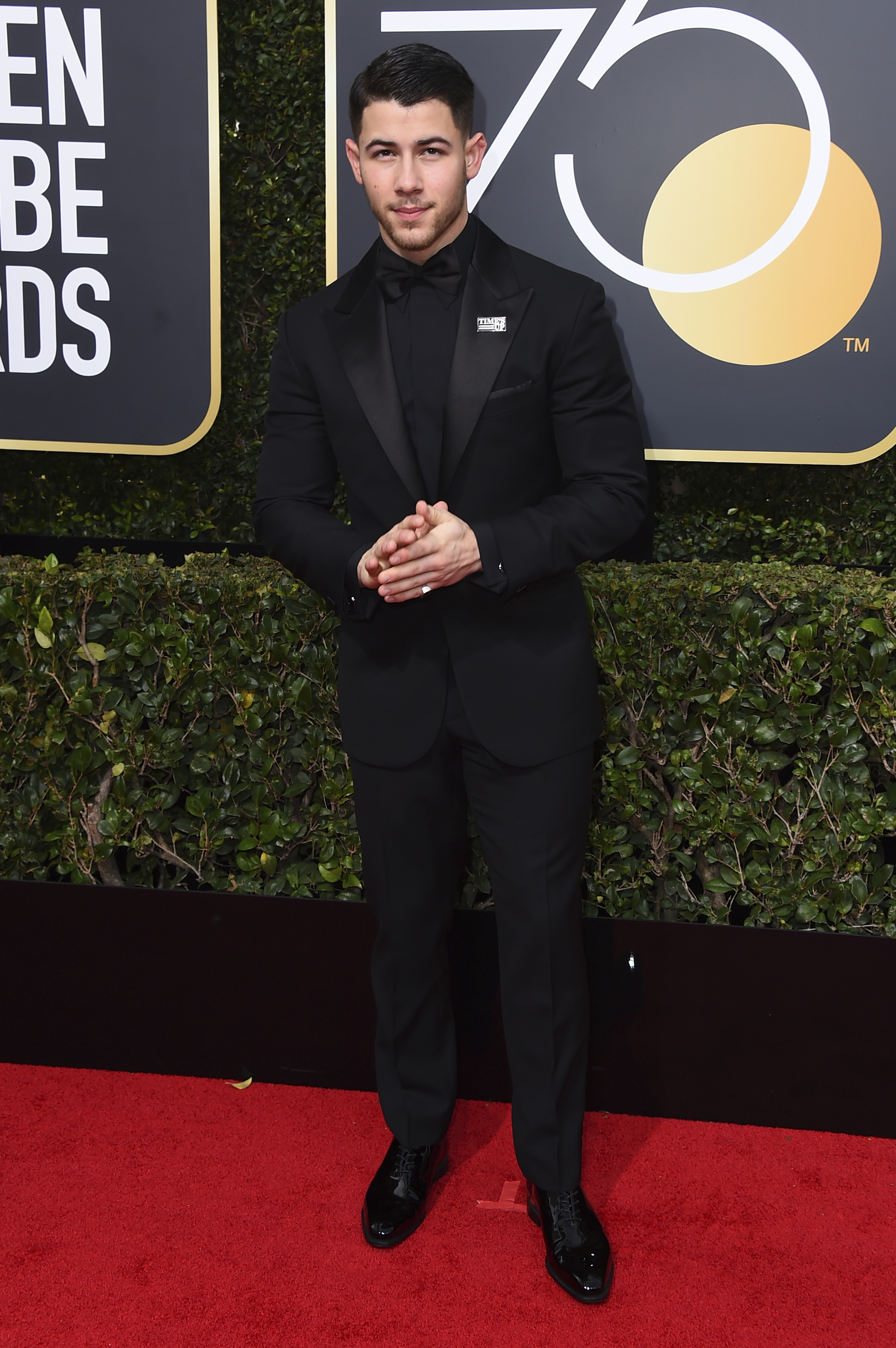 <div class="meta image-caption"><div class="origin-logo origin-image ap"><span>AP</span></div><span class="caption-text">Nick Jonas arrives at the 75th annual Golden Globe Awards at the Beverly Hilton Hotel on Sunday, Jan. 7, 2018, in Beverly Hills, Calif. &#40;Photo by Jordan Strauss&#47;Invision&#47;AP&#41; (Jordan Strauss&#47;Invision&#47;AP)</span></div>