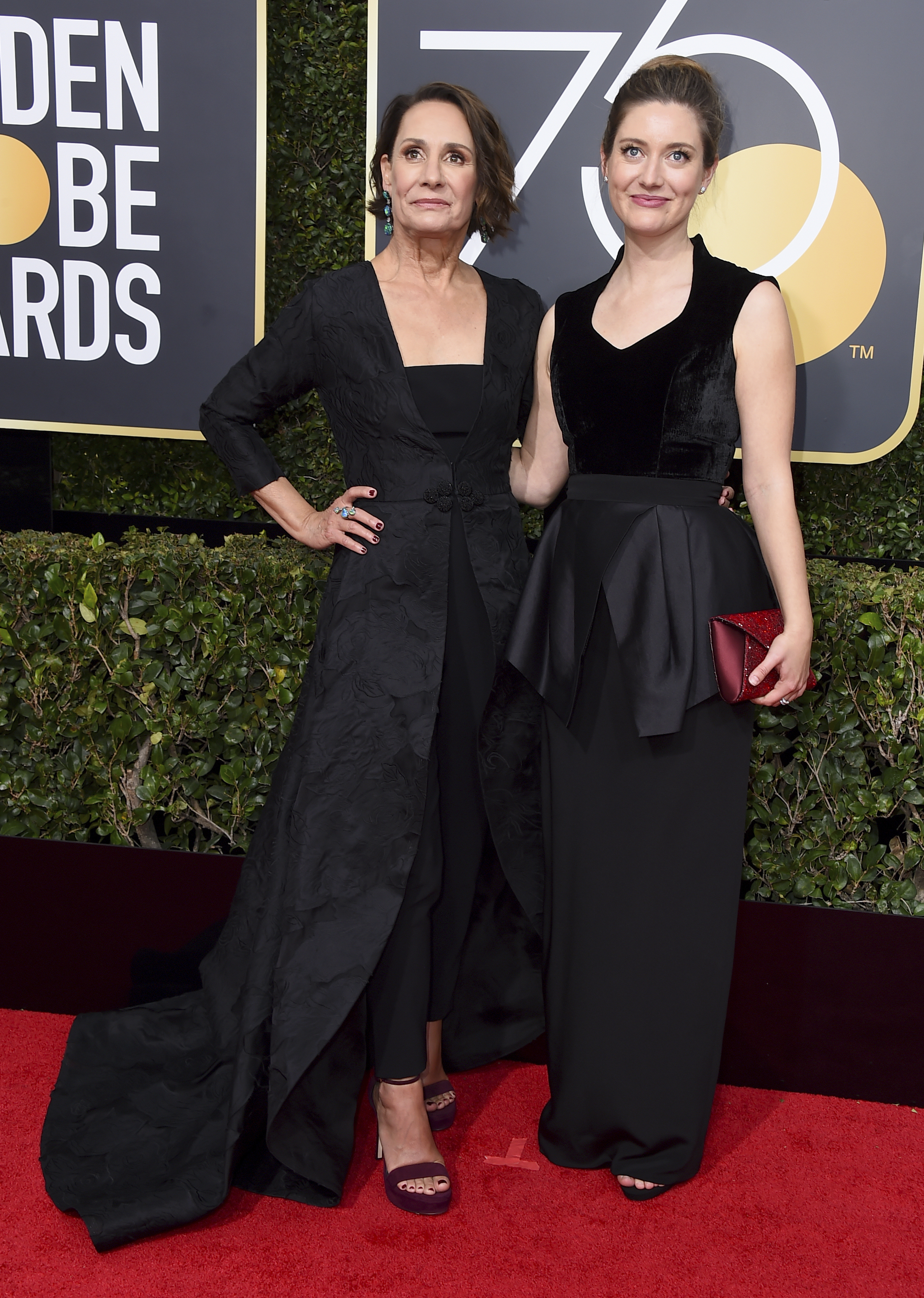 <div class="meta image-caption"><div class="origin-logo origin-image ap"><span>AP</span></div><span class="caption-text">Laurie Metcalf, left, and her daughter Zoe Perry arrive at the 75th annual Golden Globe Awards at the Beverly Hilton Hotel on Sunday, Jan. 7, 2018, in Beverly Hills, Calif. (Jordan Strauss&#47;Invision&#47;AP)</span></div>