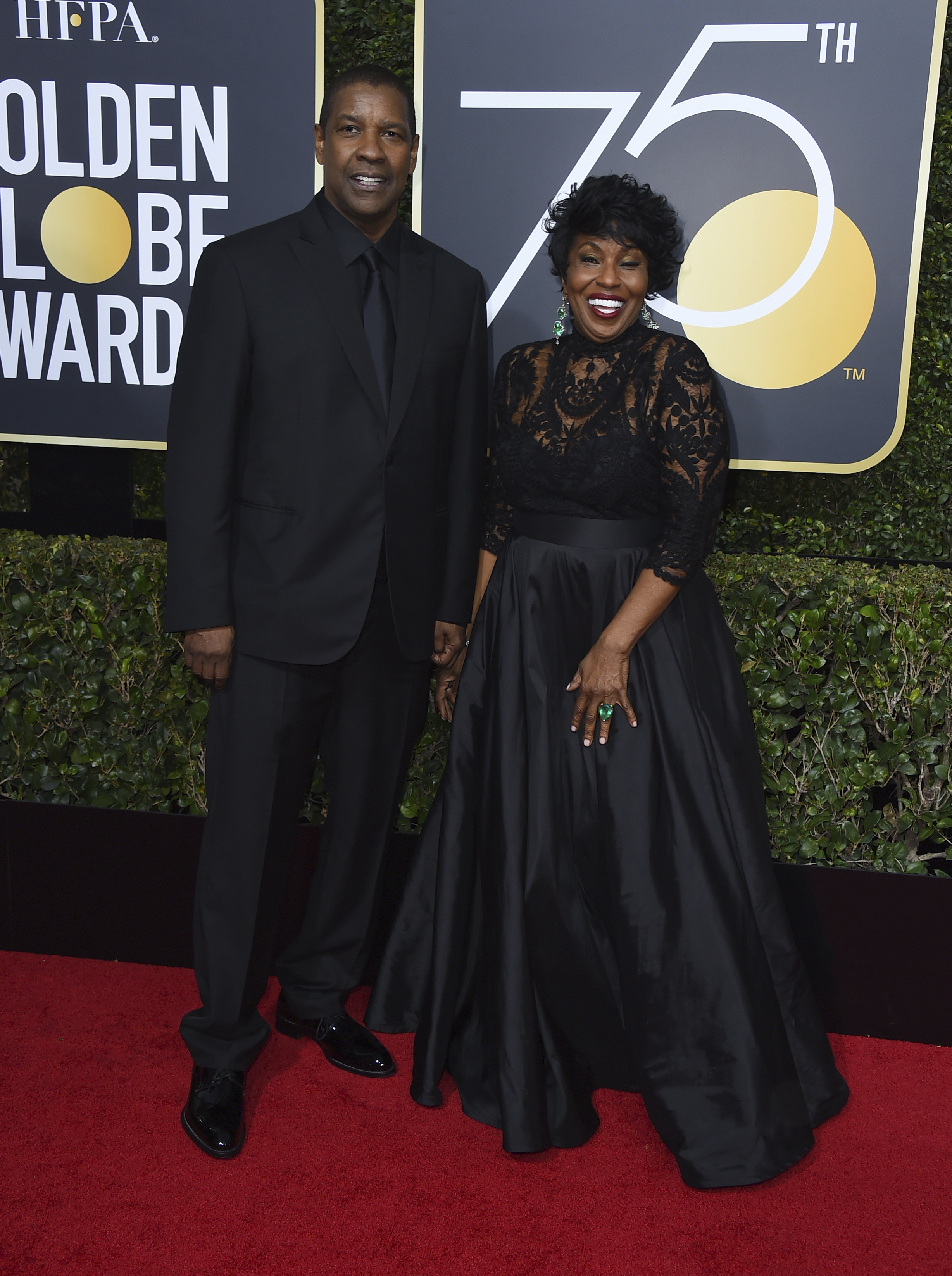 <div class="meta image-caption"><div class="origin-logo origin-image ap"><span>AP</span></div><span class="caption-text">Denzel Washington, left, and Pauletta Washington arrive at the 75th annual Golden Globe Awards at the Beverly Hilton Hotel on Sunday, Jan. 7, 2018, in Beverly Hills, Calif. (Jordan Strauss&#47;Invision&#47;AP)</span></div>