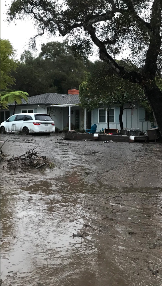 <div class='meta'><div class='origin-logo' data-origin='none'></div><span class='caption-text' data-credit='Benjamin Hyatt/Twitter'>Heavy rainfall in areas affected by the Thomas Fire have caused flooding and mudflows in Montecito.</span></div>
