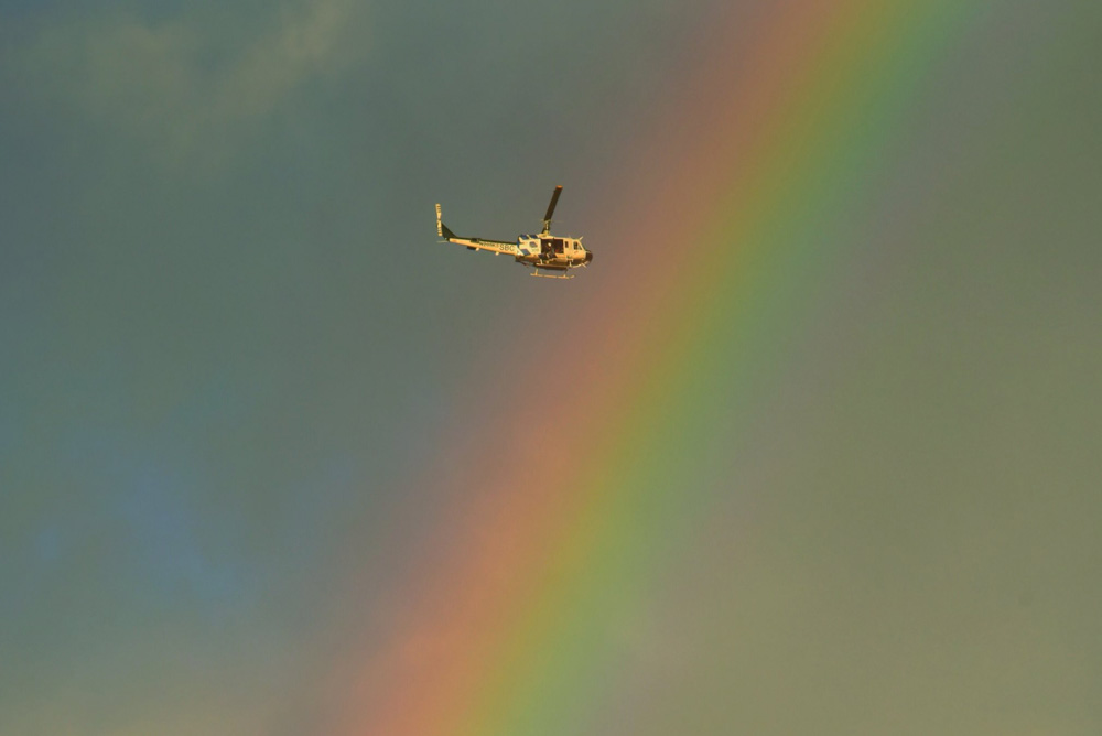 <div class='meta'><div class='origin-logo' data-origin='none'></div><span class='caption-text' data-credit='Santa Barbara County Fire'>"Santa Barbara County Air Support Unit’s Fire Copter 308 flies through a rainbow Tuesday afternoon while on a rescue mission in Montecito."</span></div>