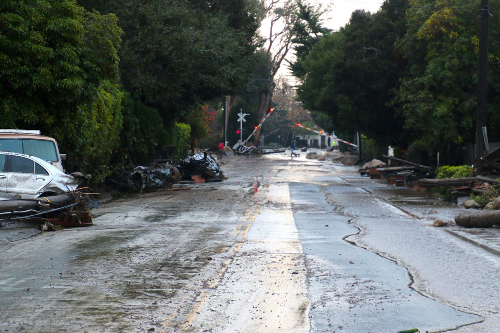<div class='meta'><div class='origin-logo' data-origin='none'></div><span class='caption-text' data-credit='Santa Barbara Urban Hikers/Facebook'>Heavy rainfall in areas affected by the Thomas Fire have caused flooding and mudflows in Montecito.</span></div>