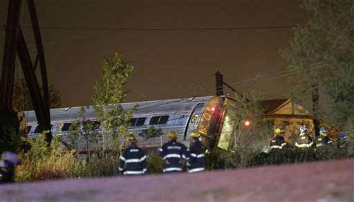 <div class='meta'><div class='origin-logo' data-origin='none'></div><span class='caption-text' data-credit='AP Photo/ Matt Slocum'>Emergency personel work the scene of a train wreck, Tuesday, May 12, 2015, in Philadelphia. An Amtrak train headed to New York City derailed and crashed in Philadelphia.</span></div>