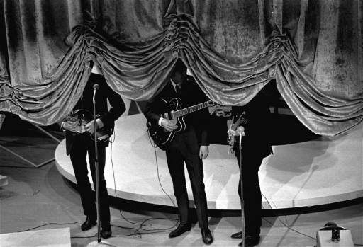 The curtain rises on the British singing group The Beatles, September 16, 1964, at a charity show in New York City. <span class=meta>AP Photo</span>