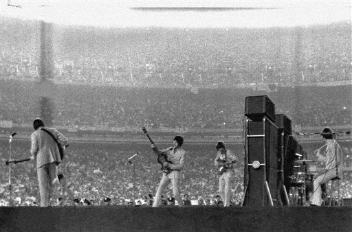 The Beatles perform at New York's Shea Stadium on August 15, 1965. <span class=meta>AP Photo</span>