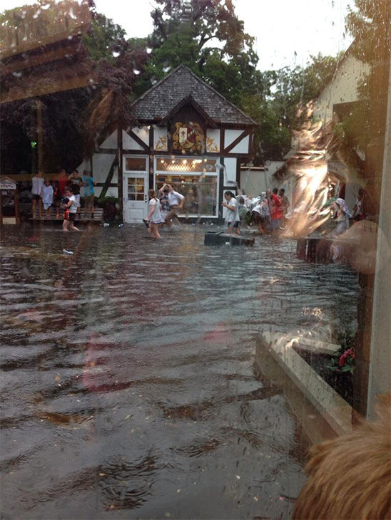 Flooding at Hersheypark in Hershey, PA