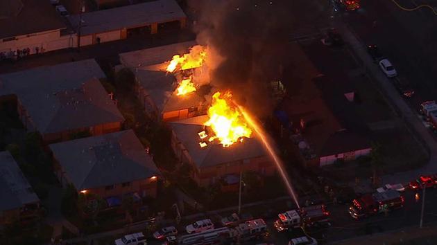 Fire erupts at 2 adjacent apartment buildings in Anaheim; 40 displaced
