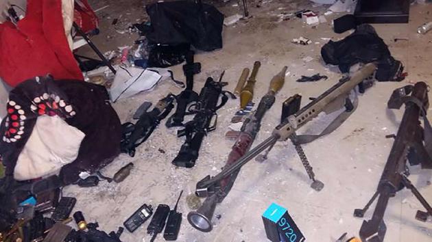 Mexican marines seized two armored vehicles, eight rifles, one handgun and a rocket-propelled grenade launcher during a raid in the city of Los Mochis that led to El Chapo.