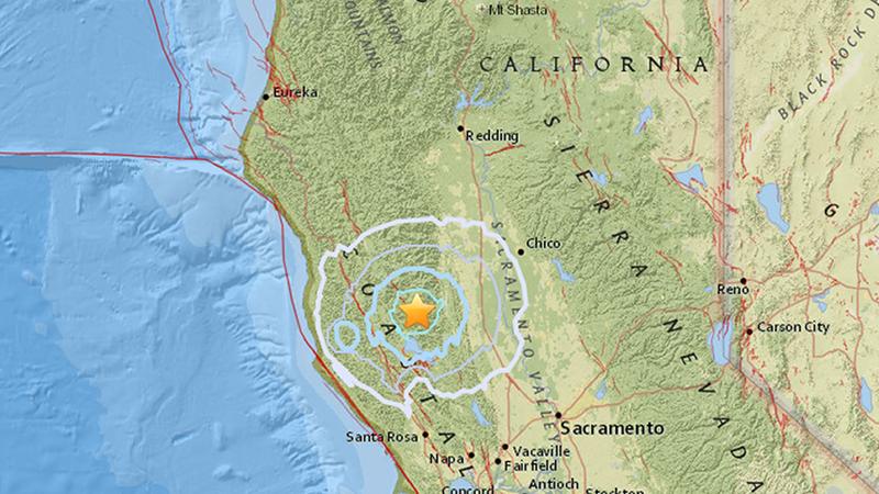 A 5.1-magnitude earthquake struck in Upper Lake, California at 7:57 p.m., according to the USGS.