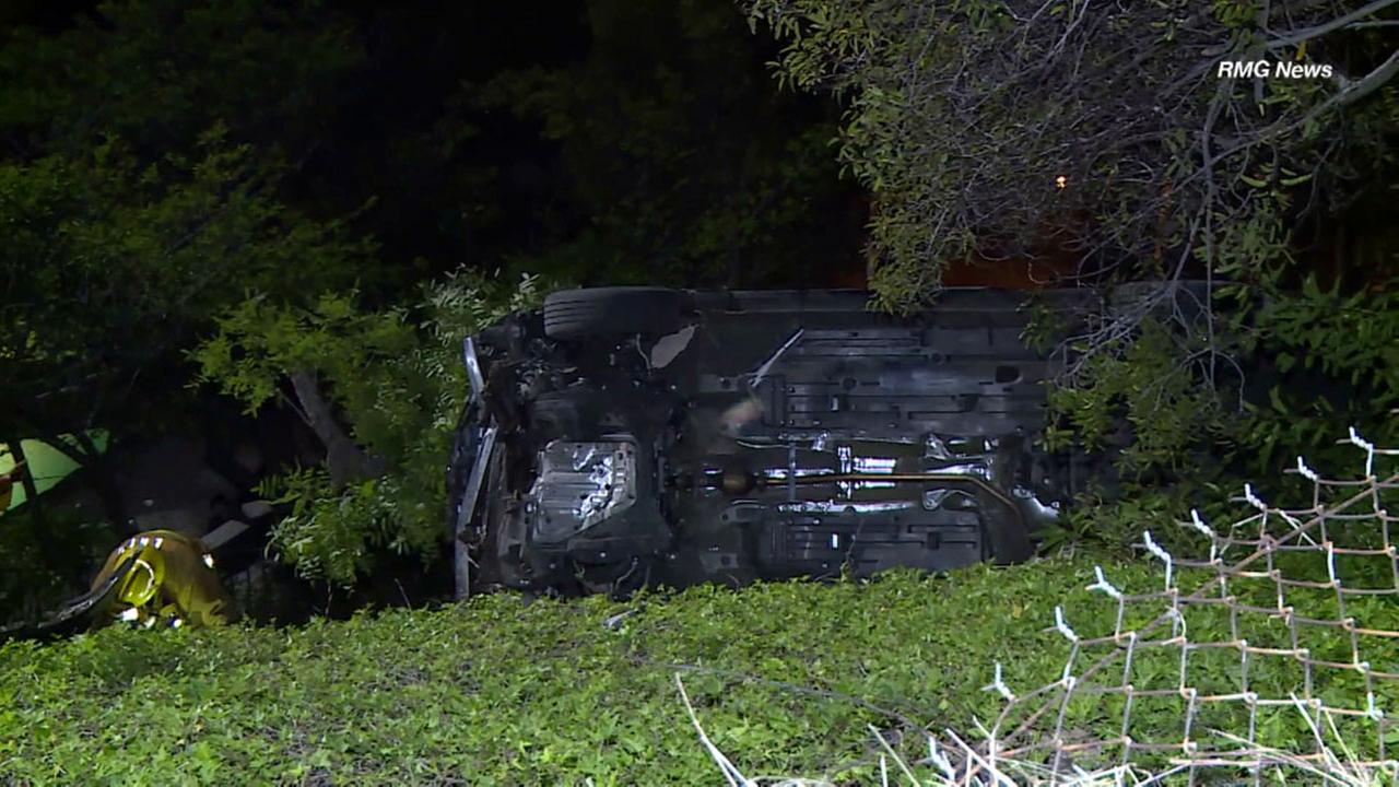 Missing driver located after car plunges over cliff in Hollywood Hills ... - KABC-TV