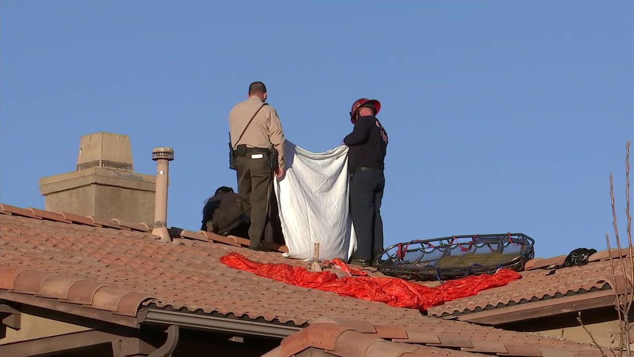 Skydiver dies after falling onto roof of home in Perris, fire officials