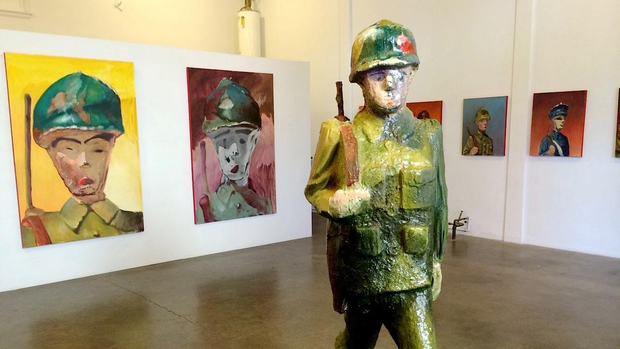 Artists uses toy soldiers for serious message