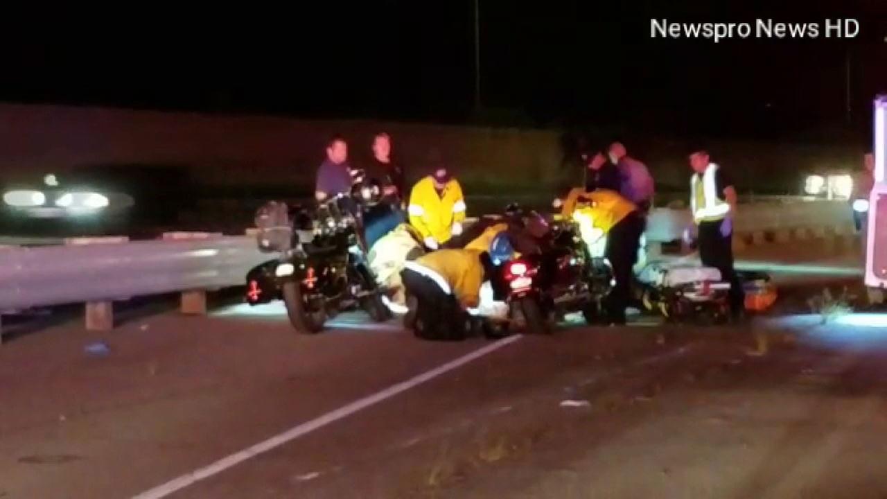 210 Freeway in San Bernardino closed due to fatal motorcycle crash