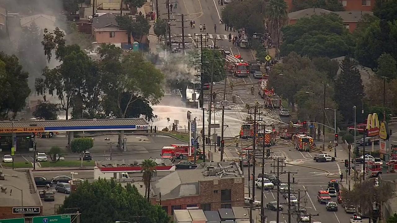 Tanker catches fire in Boyle Heights KABC7 Photos and Slideshows
