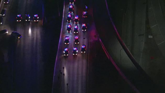 Police clear protesters from the 101 Freeway after they blocked traffic on Tuesday, Nov. 25, 2014. <span class=meta></span>