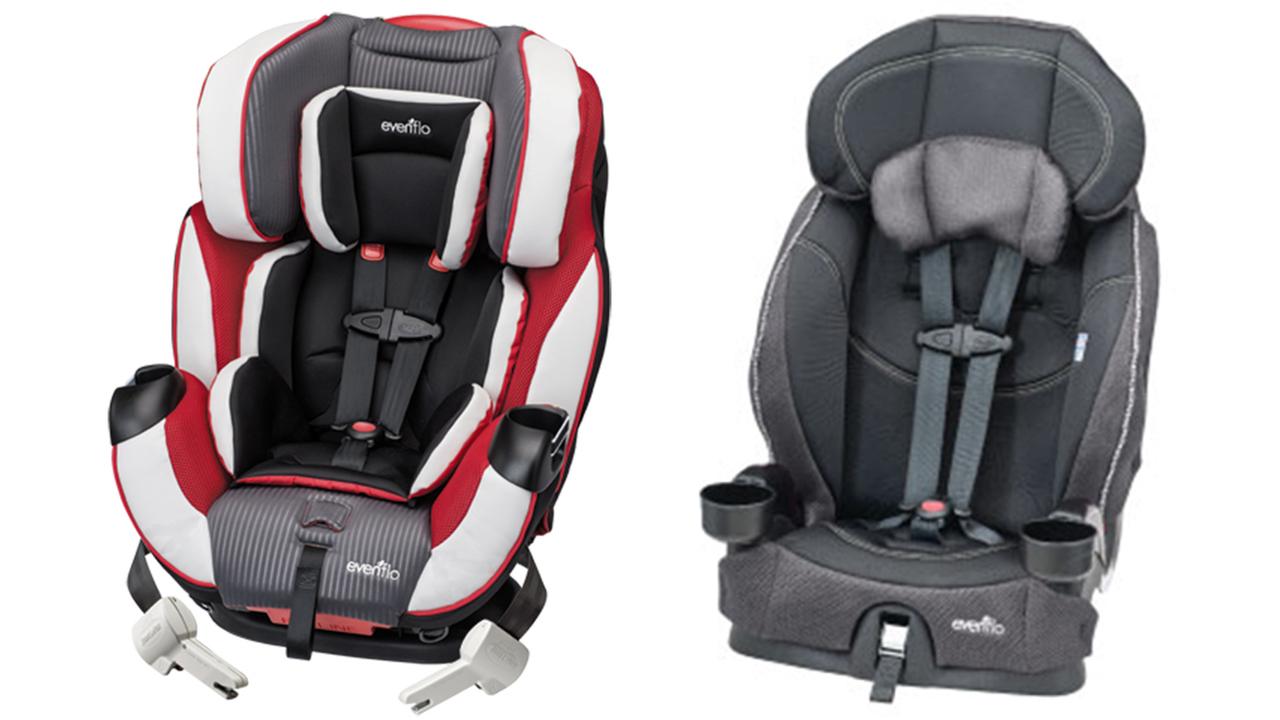 Evenflo recalling child car and booster seats