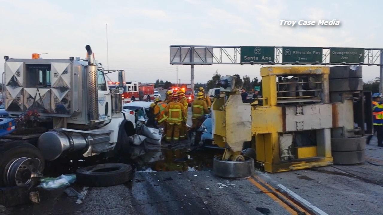 57 Freeway in Fullerton back open after fatal wreck