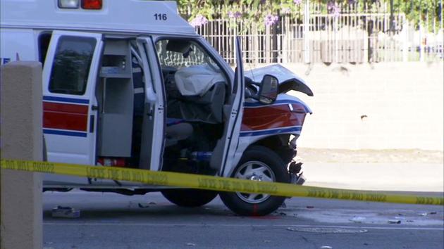 Elderly man dies after his ambulance crashes in Pasadena