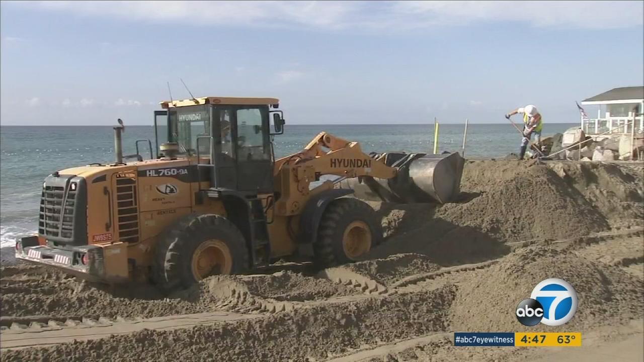 Truckloads of sand brought to San Clemente's North Beach to ... - KABC-TV