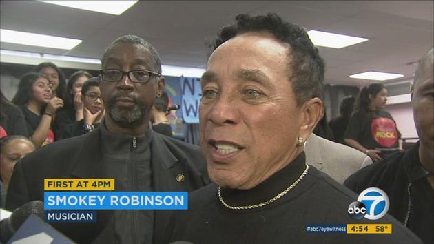 Smokey Robinson donates $1M, musical instruments to school
