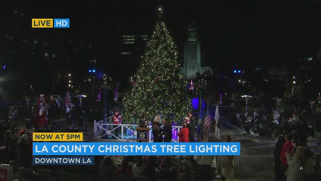 Christmas Arrives In Downtown Los Angeles At Annual Tree Lighting Christmas Arrives In Downtown Los Angeles At Annual Tree Lighting