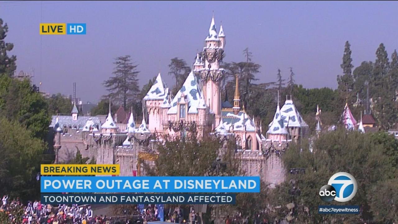 A power outage is affecting parts of Disneyland on Wednesday, leaving some passengers stranded on rides.