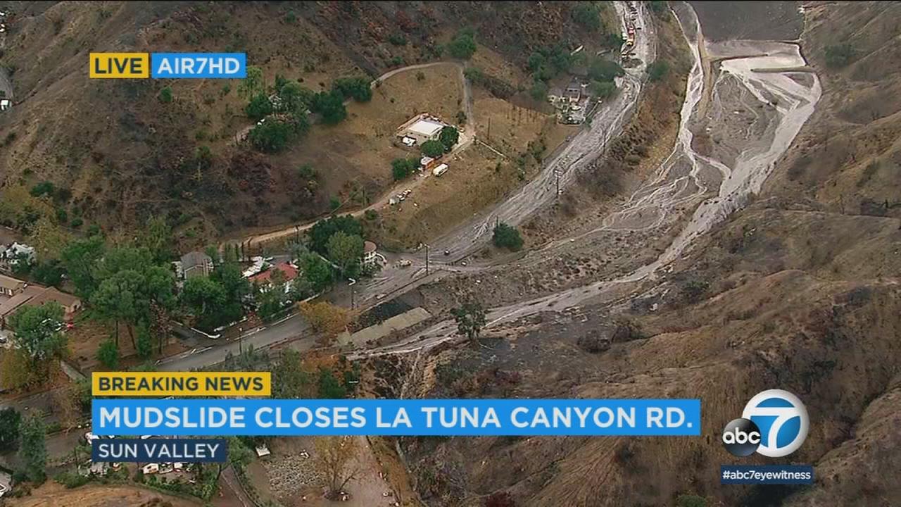 Mud nears homes, shuts down major road in Sun Valley burn area