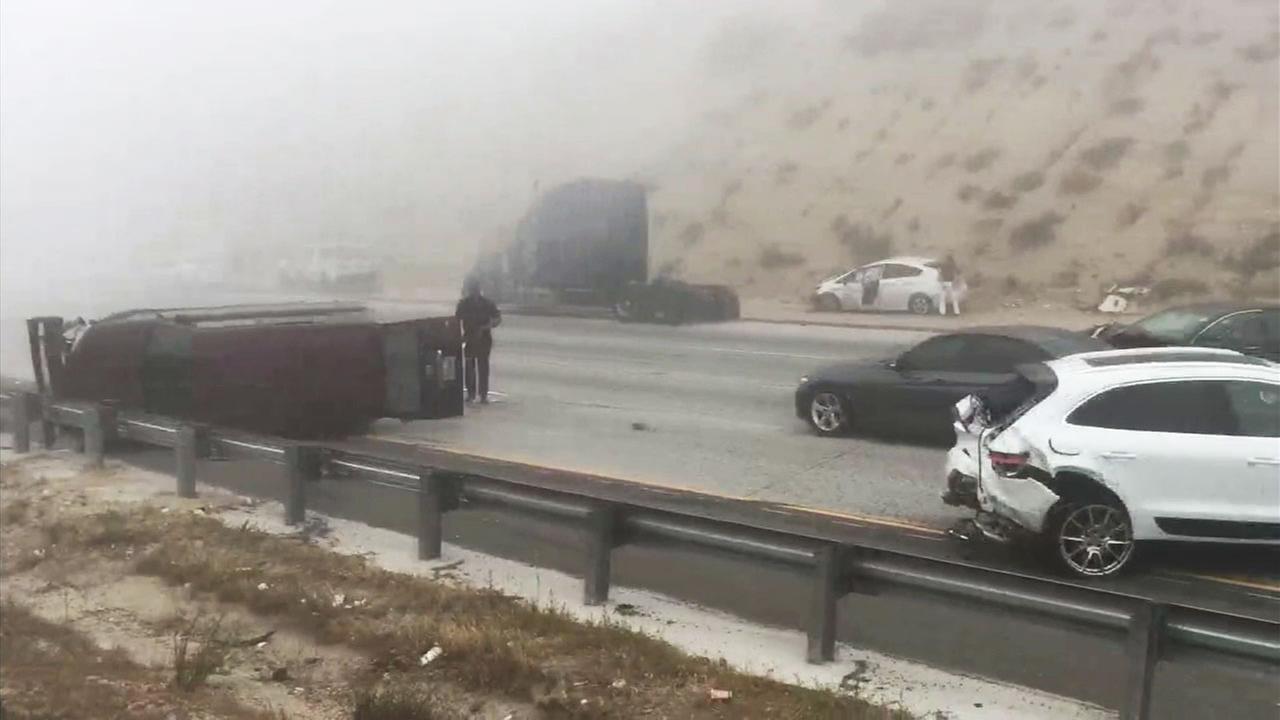 Cajon Pass At least 17 people injured in multivehicle crash on SB 15