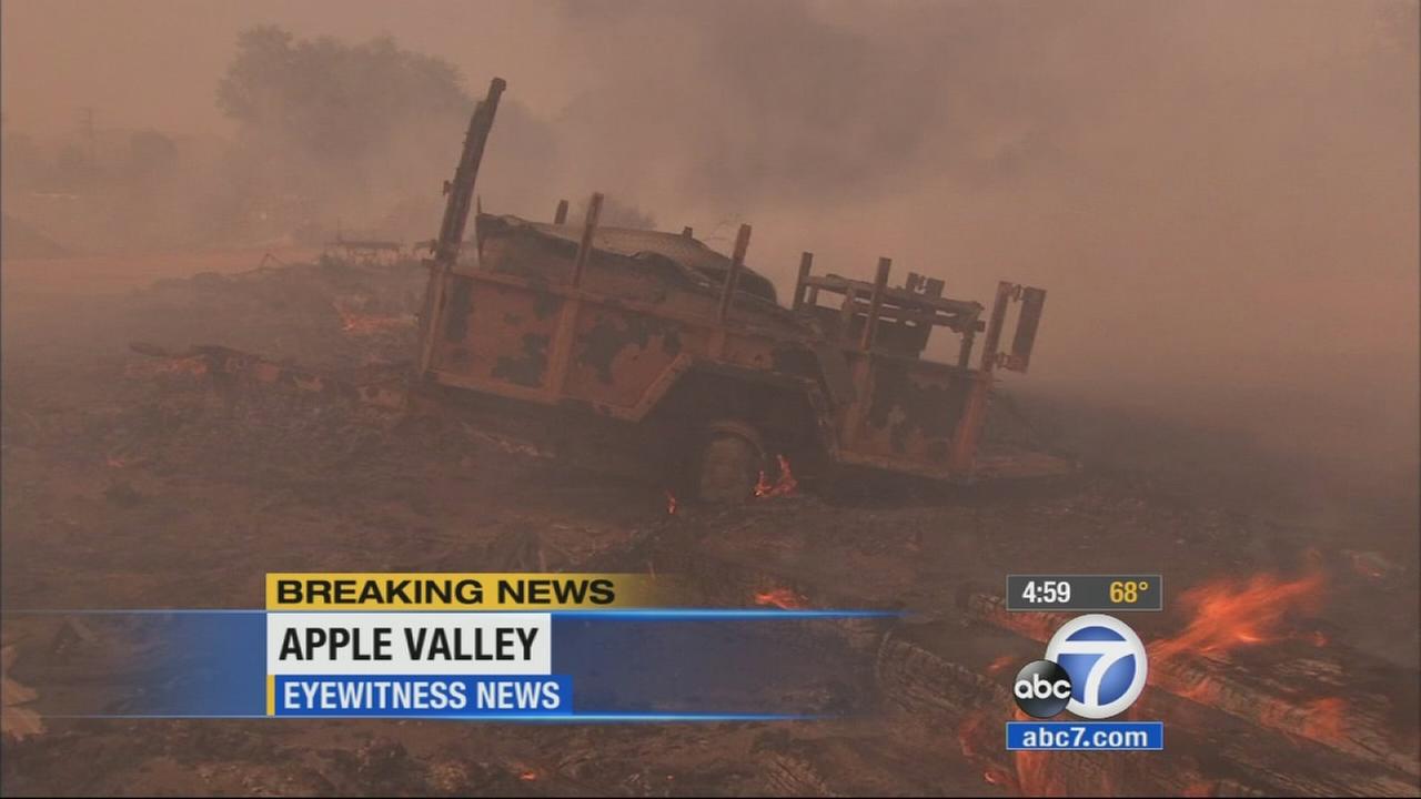 70acre brush fire erupts near Apple Valley homes