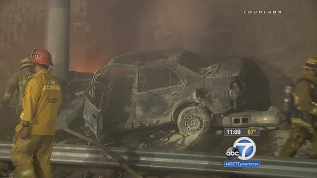Driver saved from fiery crash by Good Samaritans in Paramount