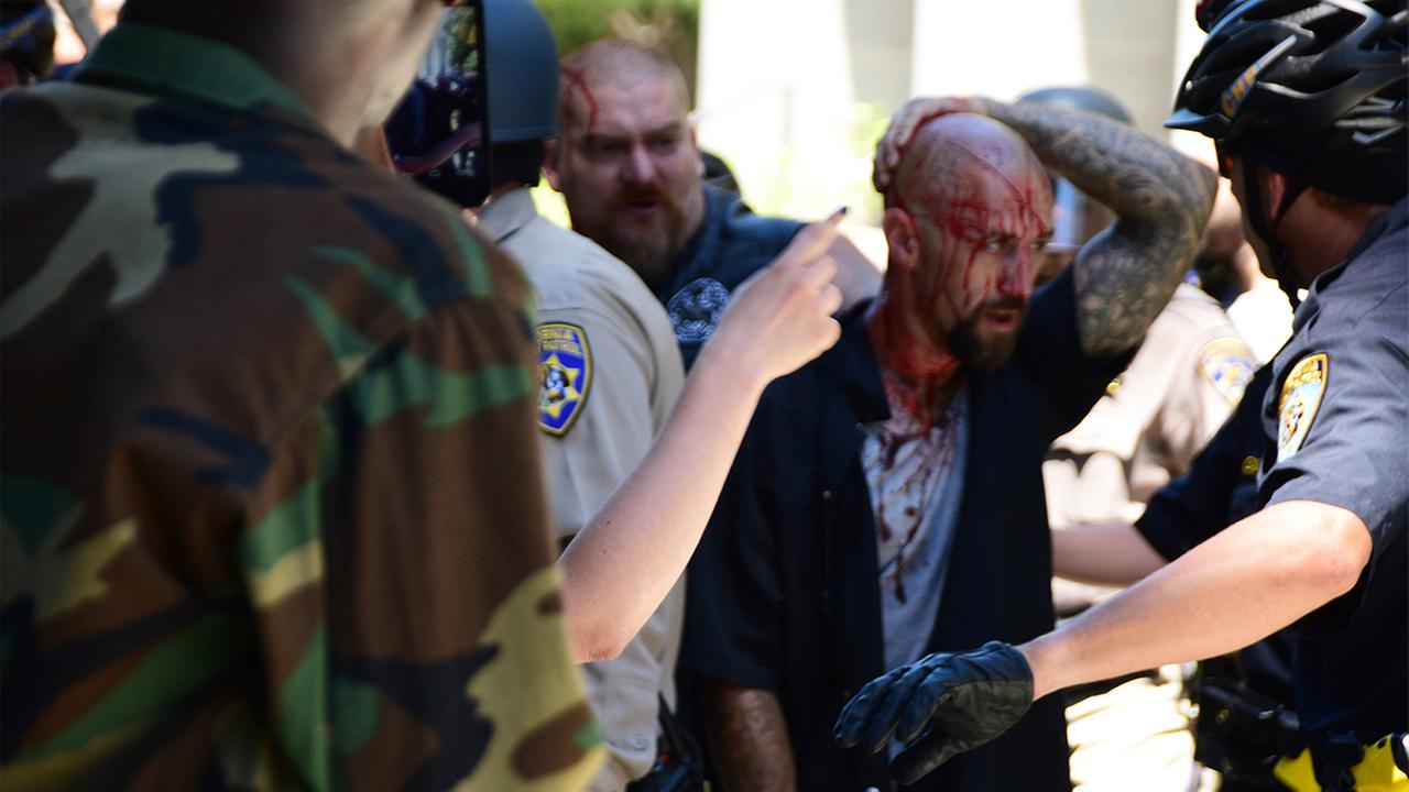 7 people stabbed at neo-Nazi rally outside Capitol building in Sacramento