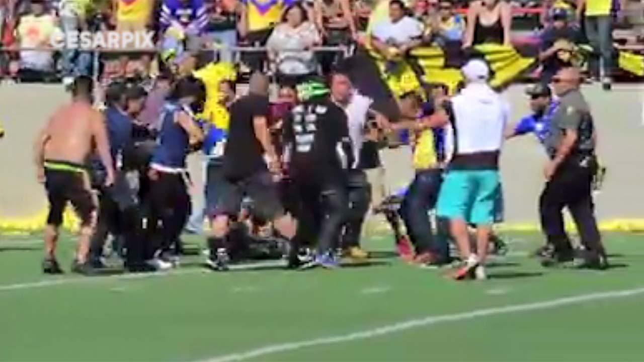 Soccer game turns violent as fans of Mexican teams brawl