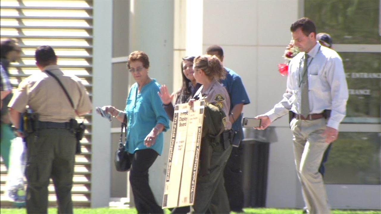 Juanita Davila walks out of hospital