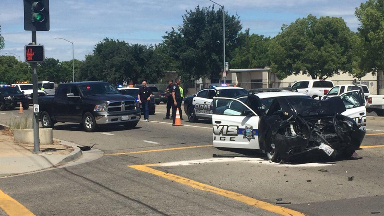 Clovis PD cruiser involved in a crash