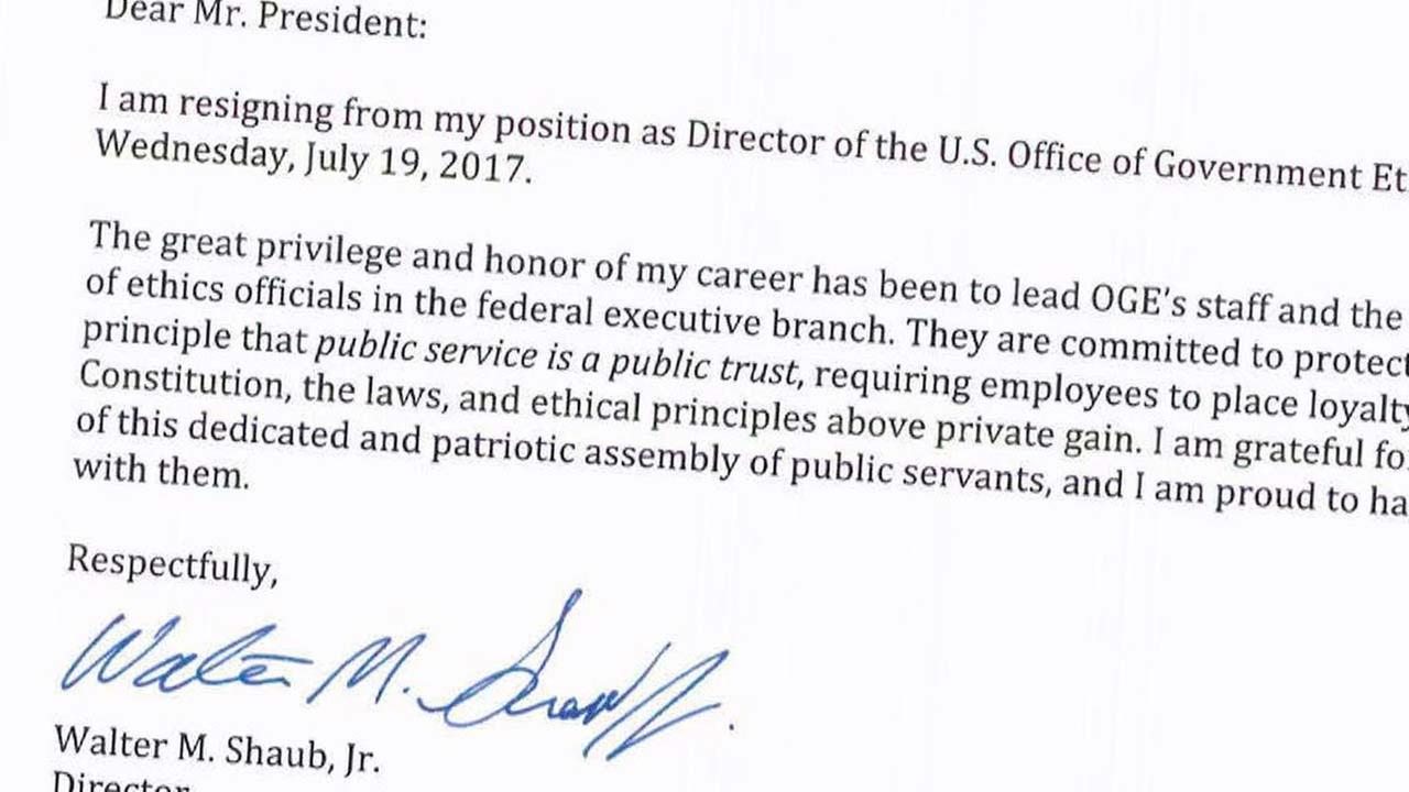 Government ethics chief who clashed with Trump resigns
