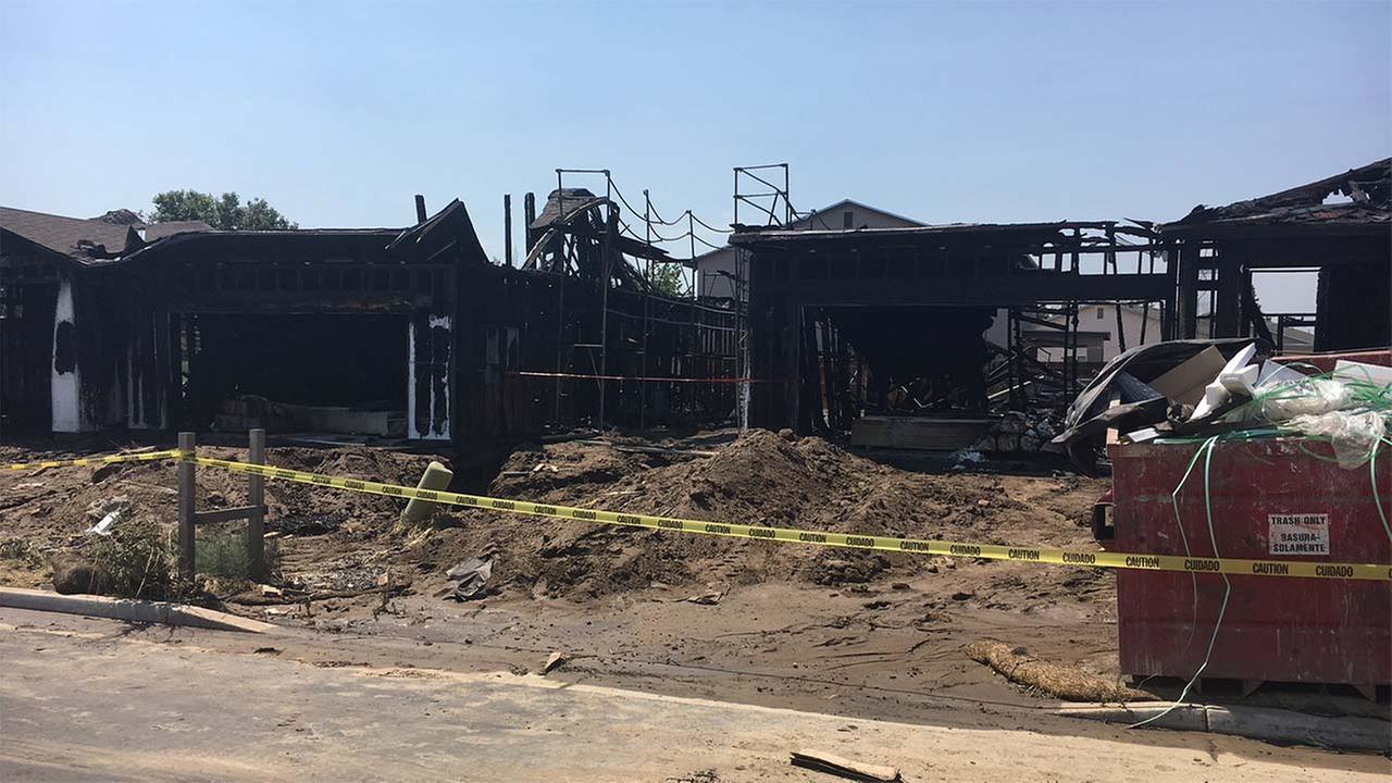 Two homes under construction on Visalia's east side go up in flames