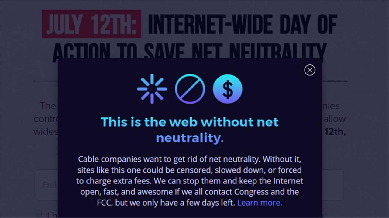 Tech companies take part in digital protest against Trump administration roll back of net neutrality rules