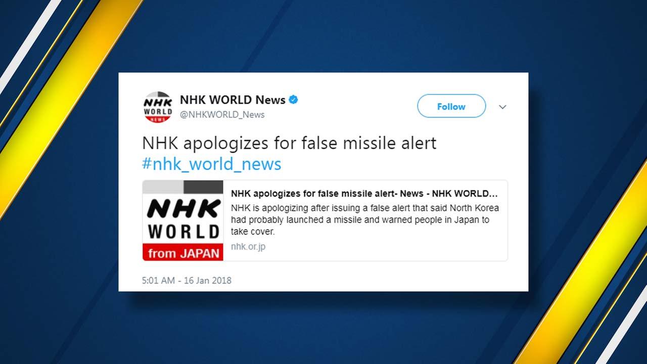 Japans public broadcaster mistakenly sent an alert warning citizens of a North Korean missile launch and urging them to seek immediate shelter, then retracted it minutes later.