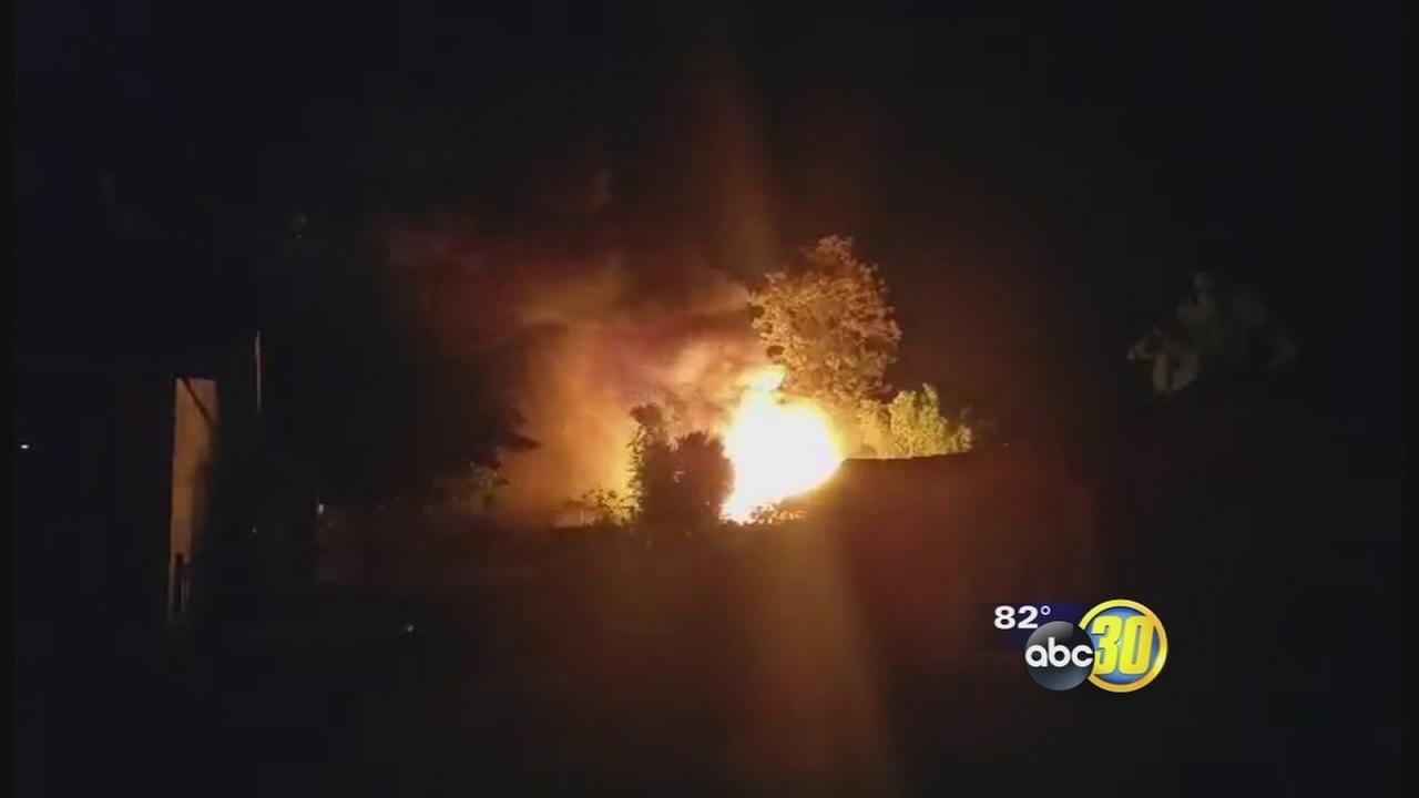Fresno Firefighters battle 3 alarm fire in Central Fresno