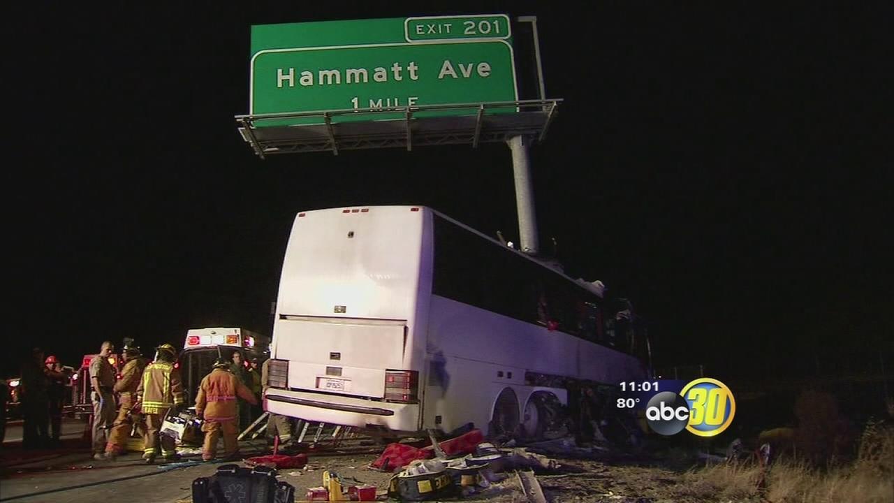 Merced County Sheriff-coroner says bus crash killed 4, not 5