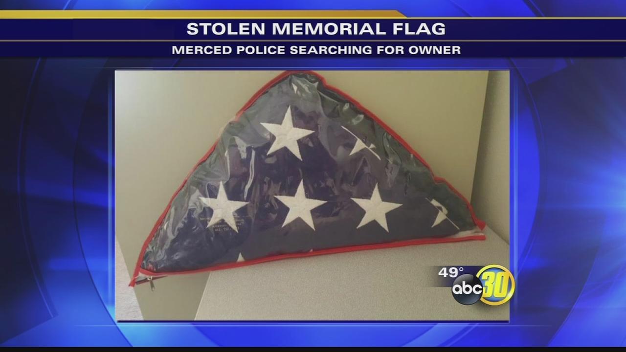 Merced police find owner of a memorial flag recovered from thief