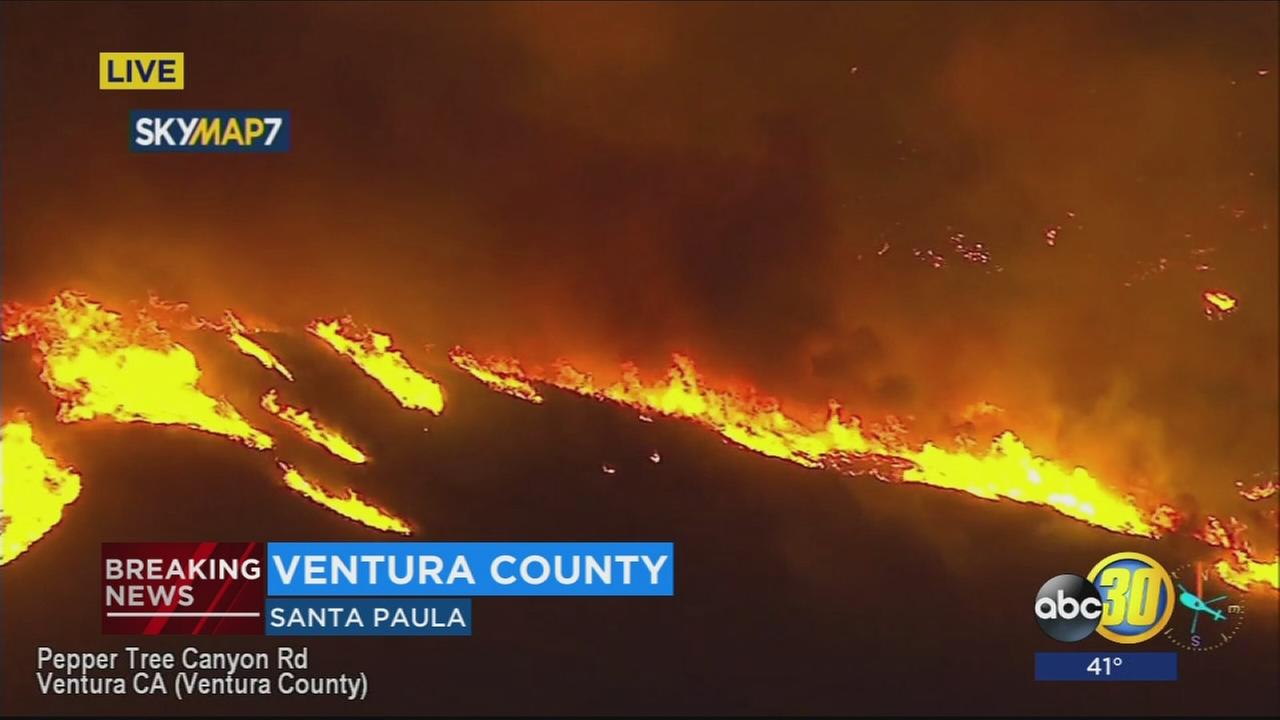 Brush fire in Ventura Co. explodes to 10,000 acres, prompting