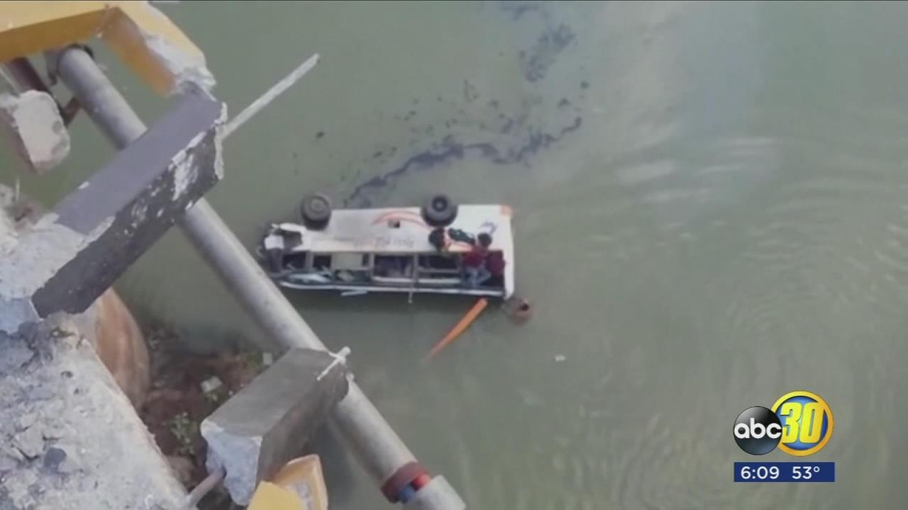 At least 30 people killed after bus crash in India