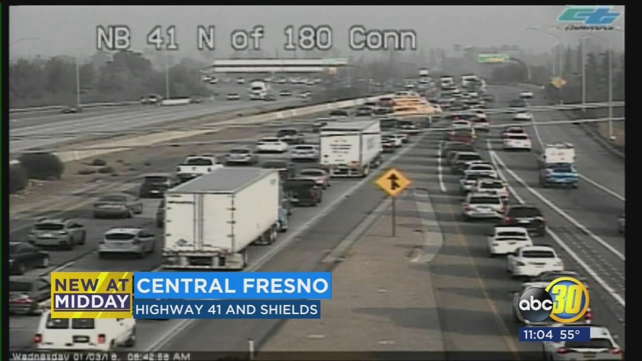 Moped crashes after driver loses control on Highway 41 in Fresno, driver injured