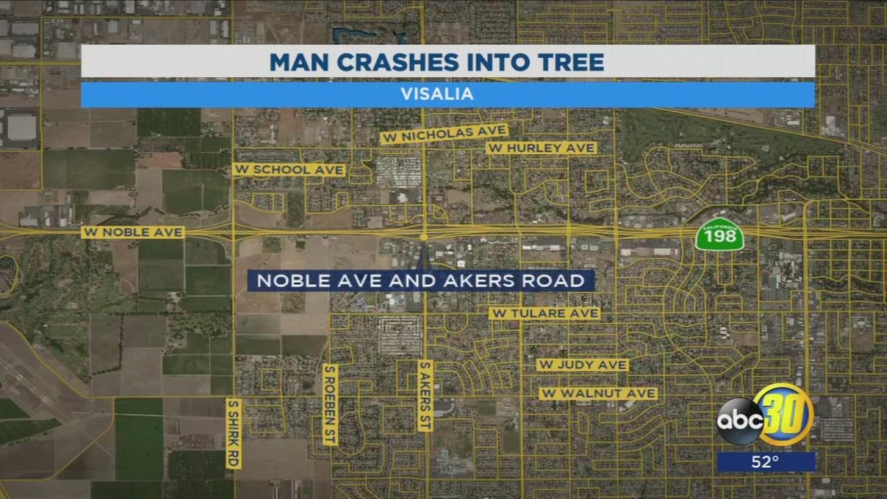 Man hospitalized after driving into a tree in South Valley