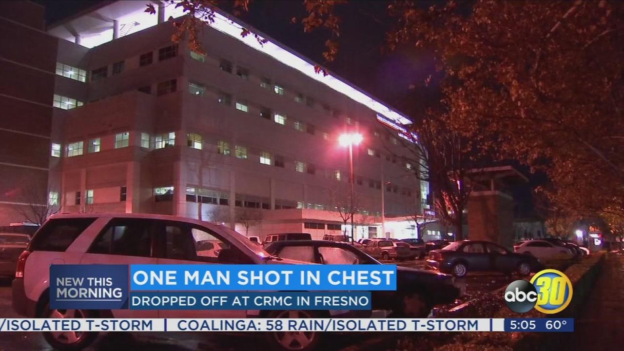 Man in critical condition after showing up to Fresno hospital with gunshot wound to chest